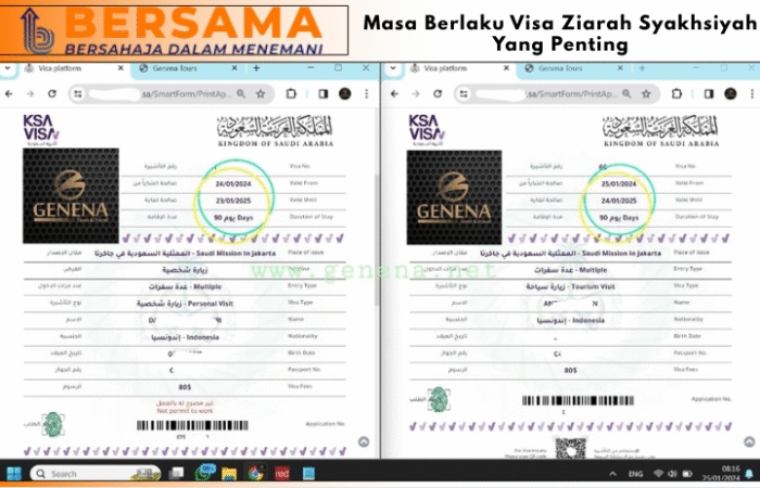 Masa Berlaku Visa Ziarah Syakhsiyah Yang Penting