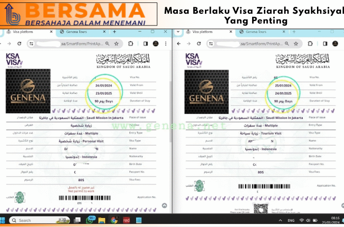 Masa Berlaku Visa Ziarah Syakhsiyah Yang Penting