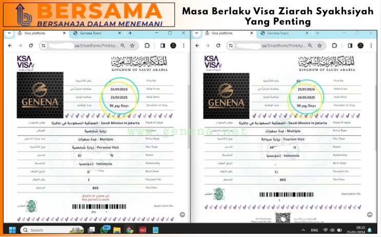 Masa Berlaku Visa Ziarah Syakhsiyah Yang Penting